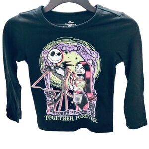 NEW DISNEY NIGHTMARE BEFORE CHRISTMAS TOGETHER FOREVER Tee XS Black Girl’s